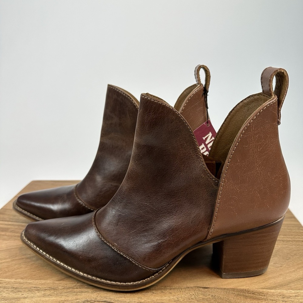 New Womens Nocona‎ Micki Cowhide 7" Snip Toe Ankle Boots Bootie Shoes Size 10 - Picture 2 of 8